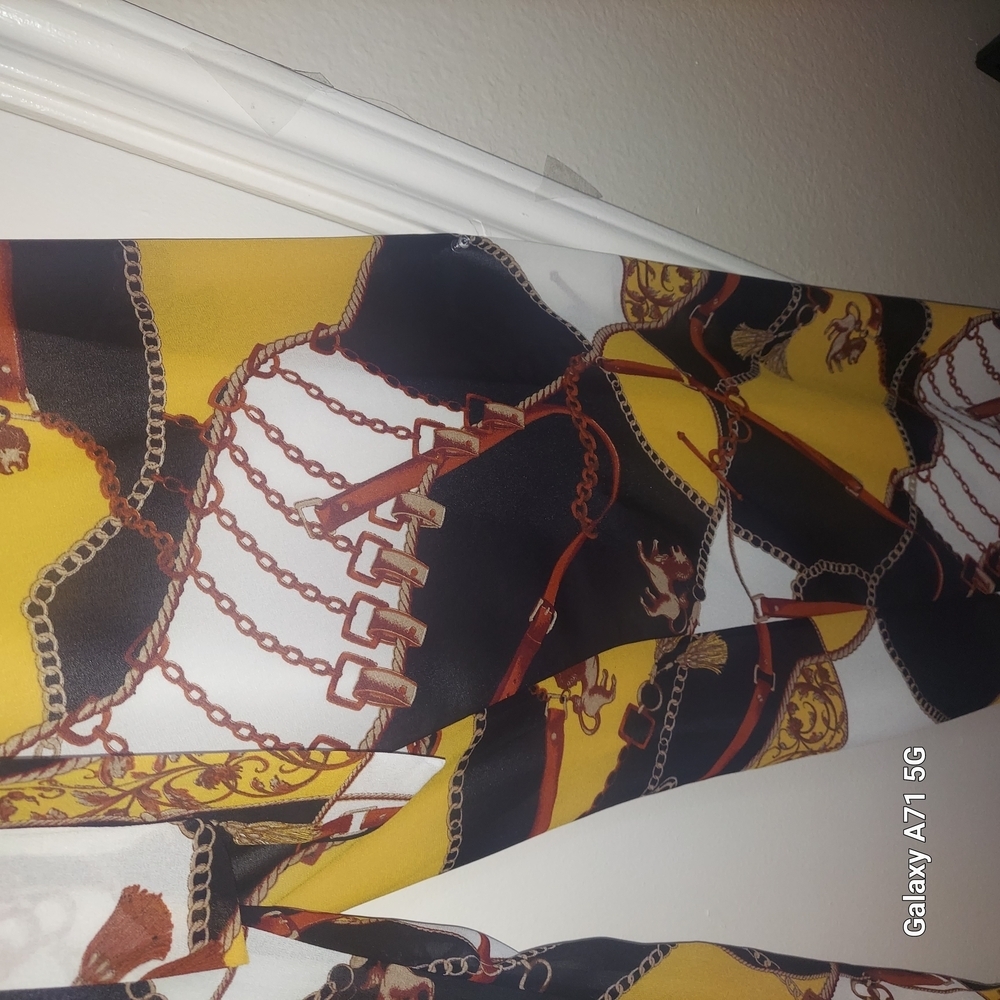 Black and Brown Wide-Leg Jumpsuit with Eclectic Print..excelen - Picture 7 of 7